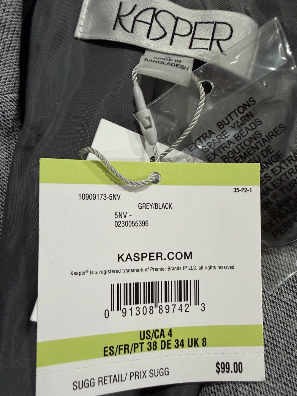 NWT Kasper Grey Women's Two-Piece Suit - 4 - Picture 2 of 14